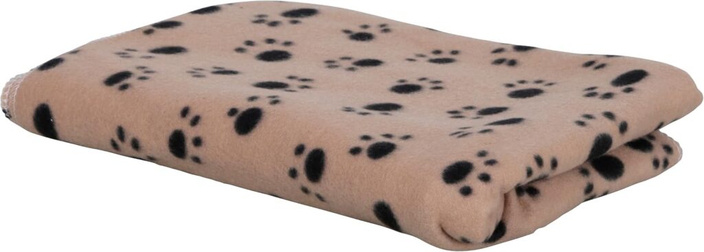 Kerbl Pet Hundedecke Stella 140x100 cm aus Fleece mit Pfotenmotiv
