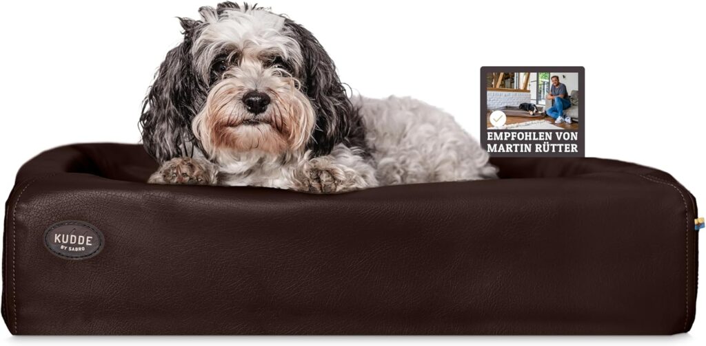 SABRO KUDDE Premium Hundebett mit wasserabweisendem Bezug