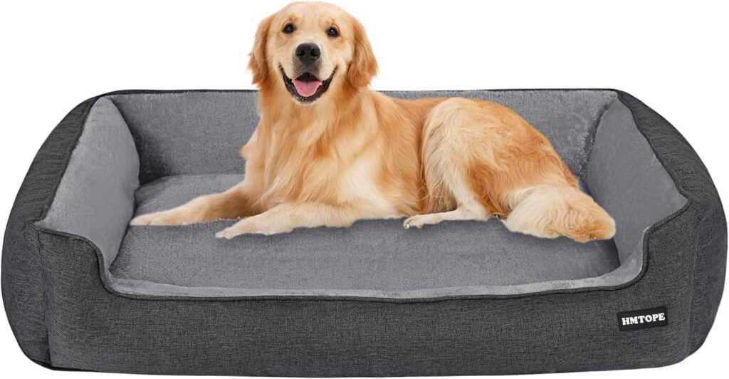 HMTOPE Hundebett mit abnehmbarem Bezug für Allergiker