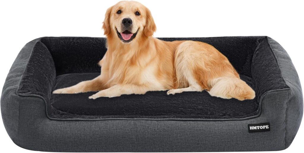 HMTOPE Hundebett dunkelgrau mit abnehmbarem Bezug