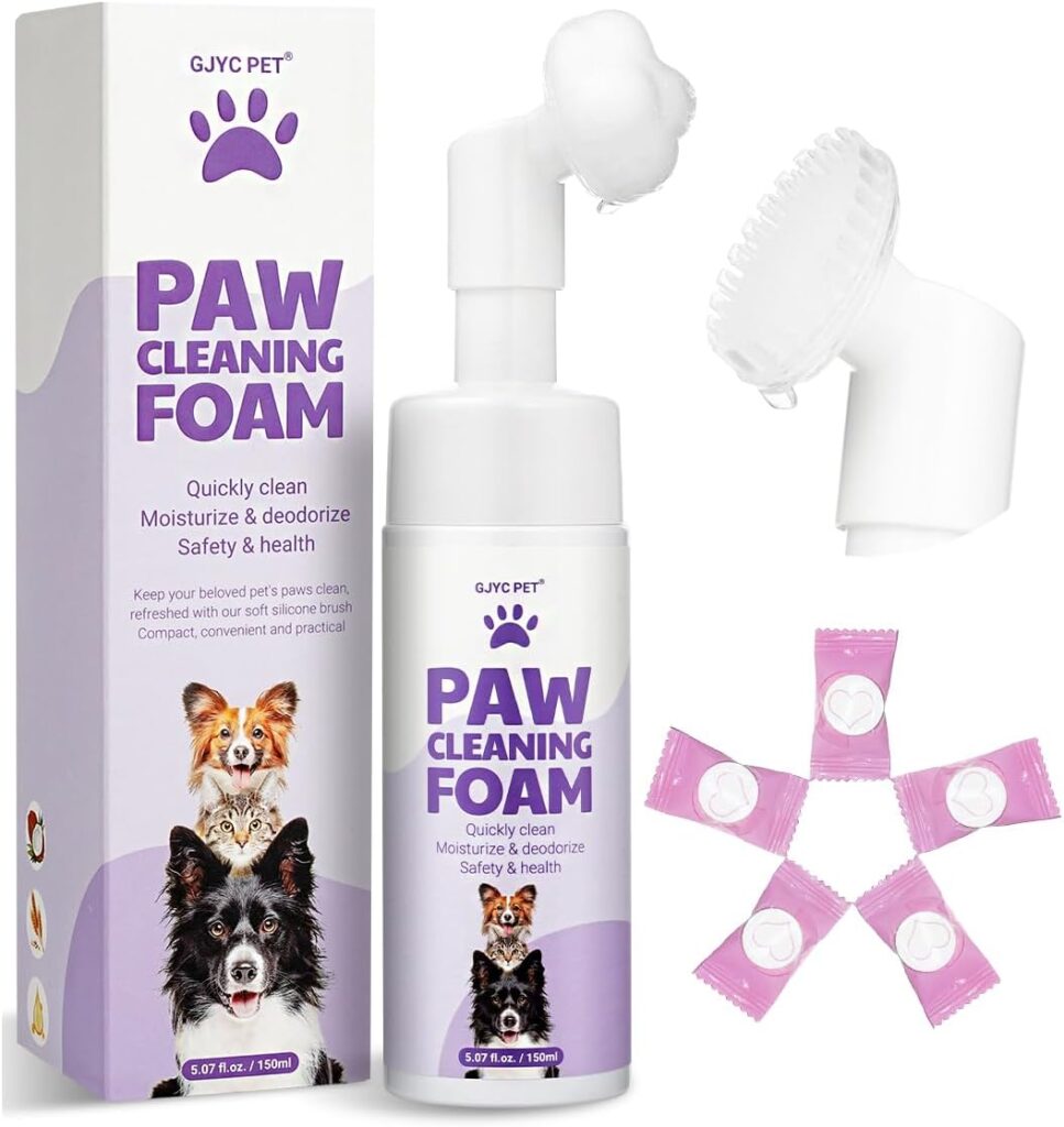 GJYC PET Pfotenreiniger mit Silikonschrubber und Mikrofasertuch